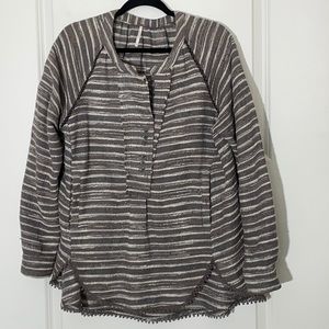 Free People Button Up Textured Oversized Popover Small